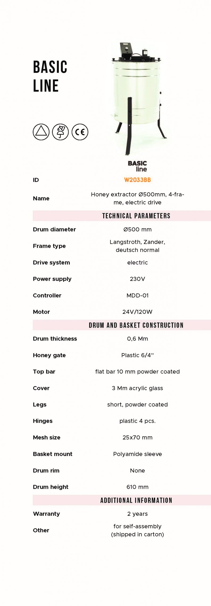 LYSON - Honey Extractor MINIMA 4 Frame 230V W2033BB - Image 4